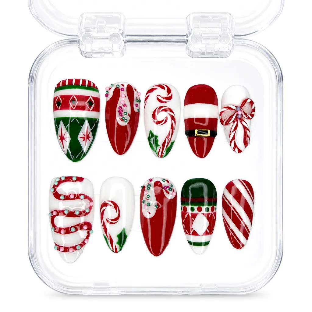 Press-on Nails Wholesale $14.90 Festive Holiday Delight by Yabe Vietnam