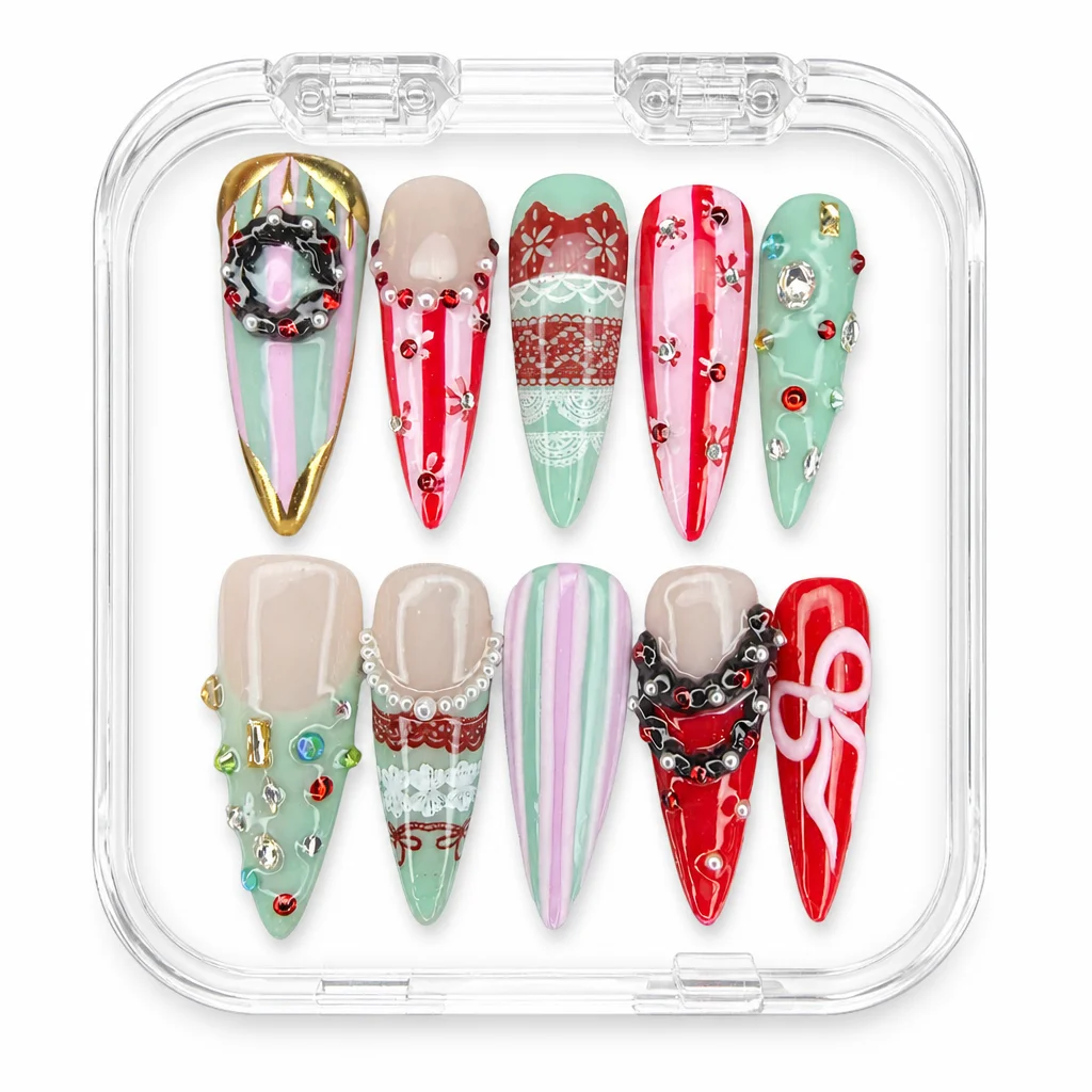 Press-on Nails Wholesale $14.90 Jolly Holiday Chic by Yabe Vietnam