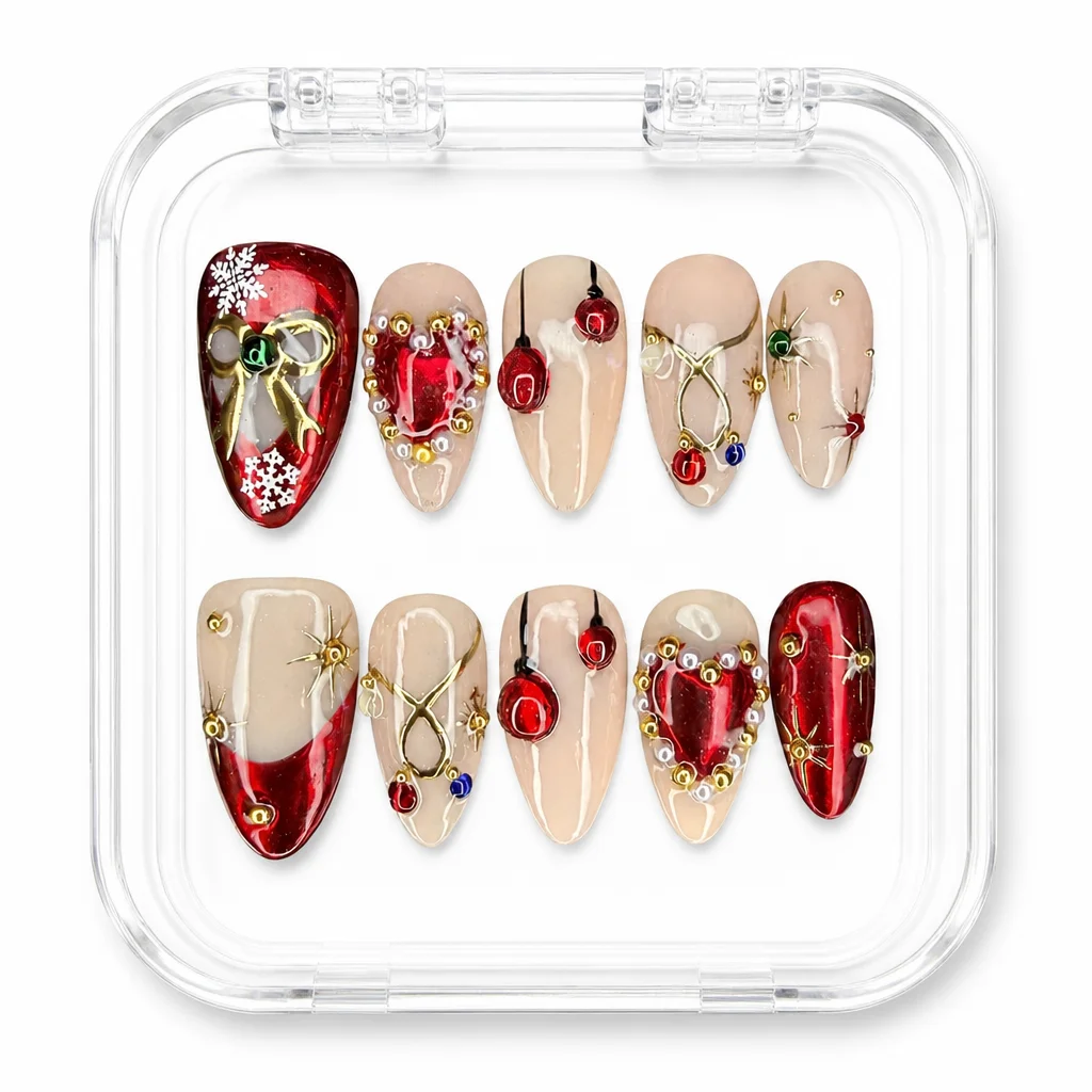 Press-on Nails Wholesale $14.90 Joyful Holiday Glam by Yabe Vietnam